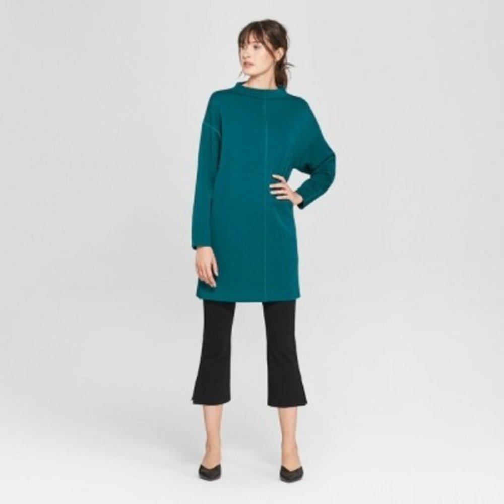 Prologue Teal Long Sleeve High Neck Dress